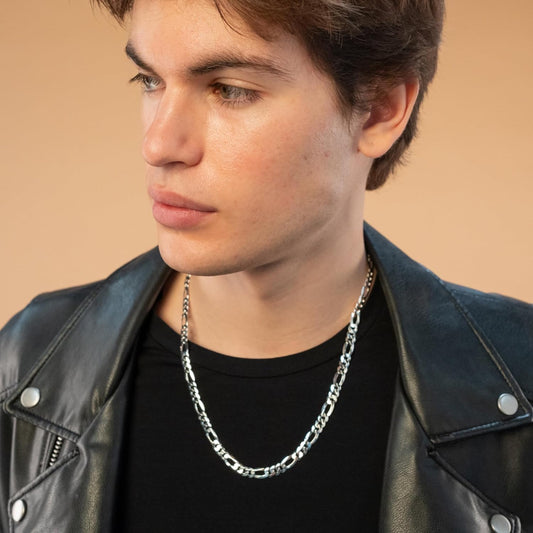 Italian Figaro Chain Necklace – 925 Silver