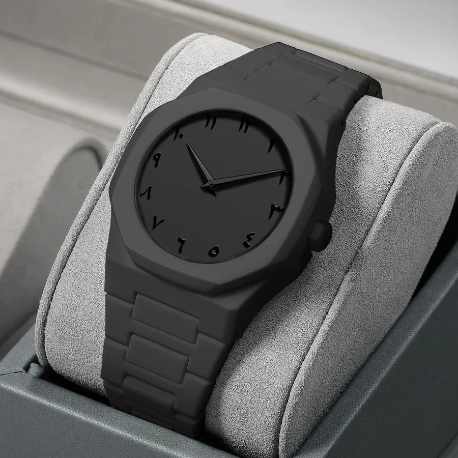 Arabic Aura Full Black Luxury Waterproof Wrist Watch