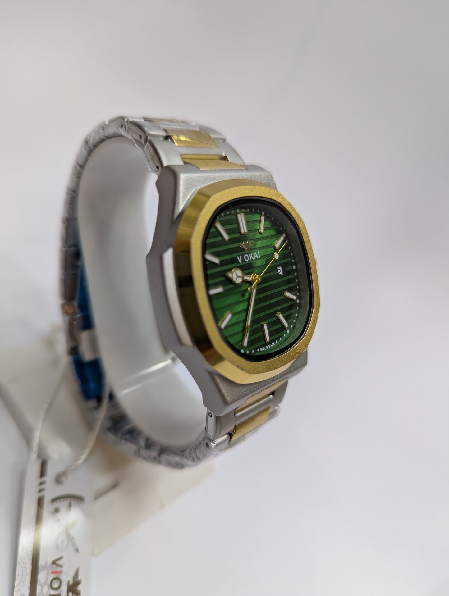 Viokai Two-Tone Stainless Steel Wrist Watch with Green Dial