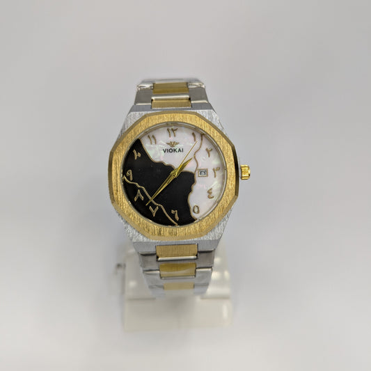 VIOKAI Two-Tone Luxury Wristwatch with Dual-Color Dial