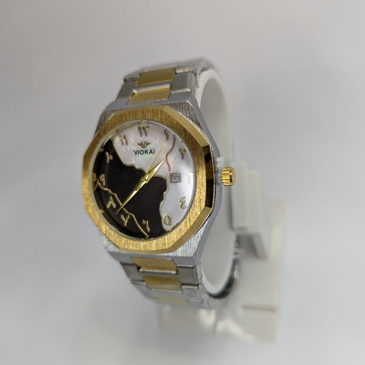 VIOKAI Two-Tone Luxury Wristwatch with Dual-Color Dial