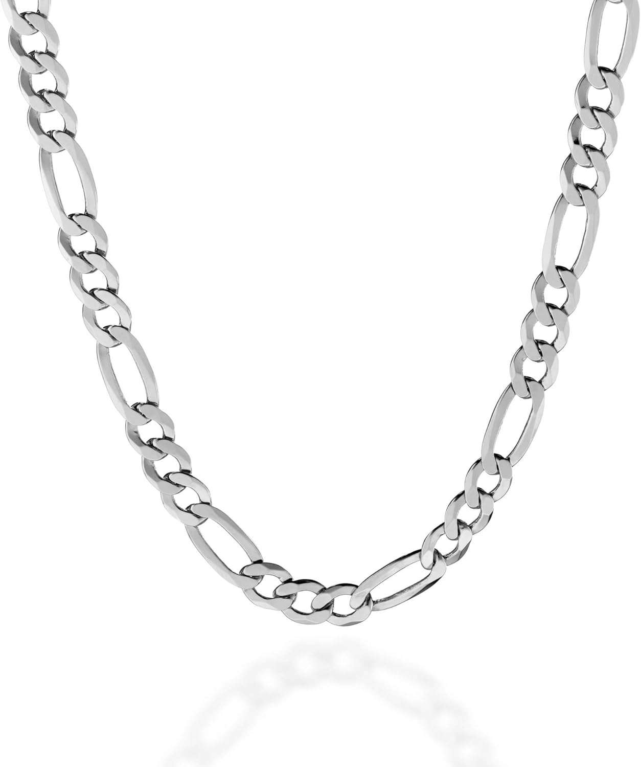Italian Figaro Chain Necklace – 925 Silver