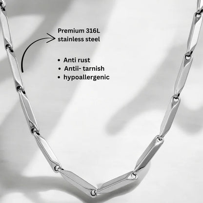 Men’s Silver-Tone Twisted Link Chain Necklace