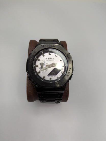 X-TRAIL Analog-Digital Wrist Watch – Water Resistant Stainless Steel Stra