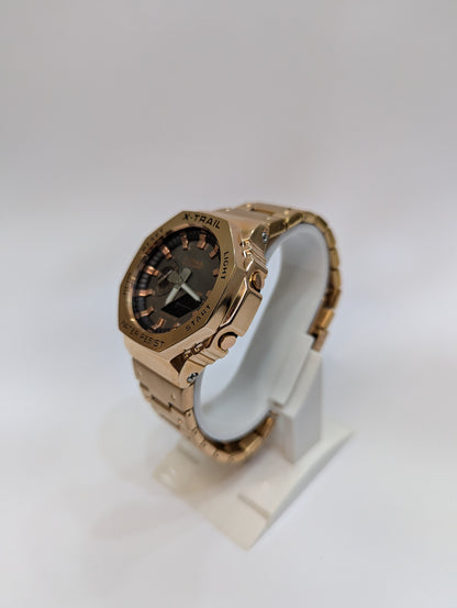X-TRAIL Analog-Digital Wrist Watch – Water Resistant Stainless Steel Stra