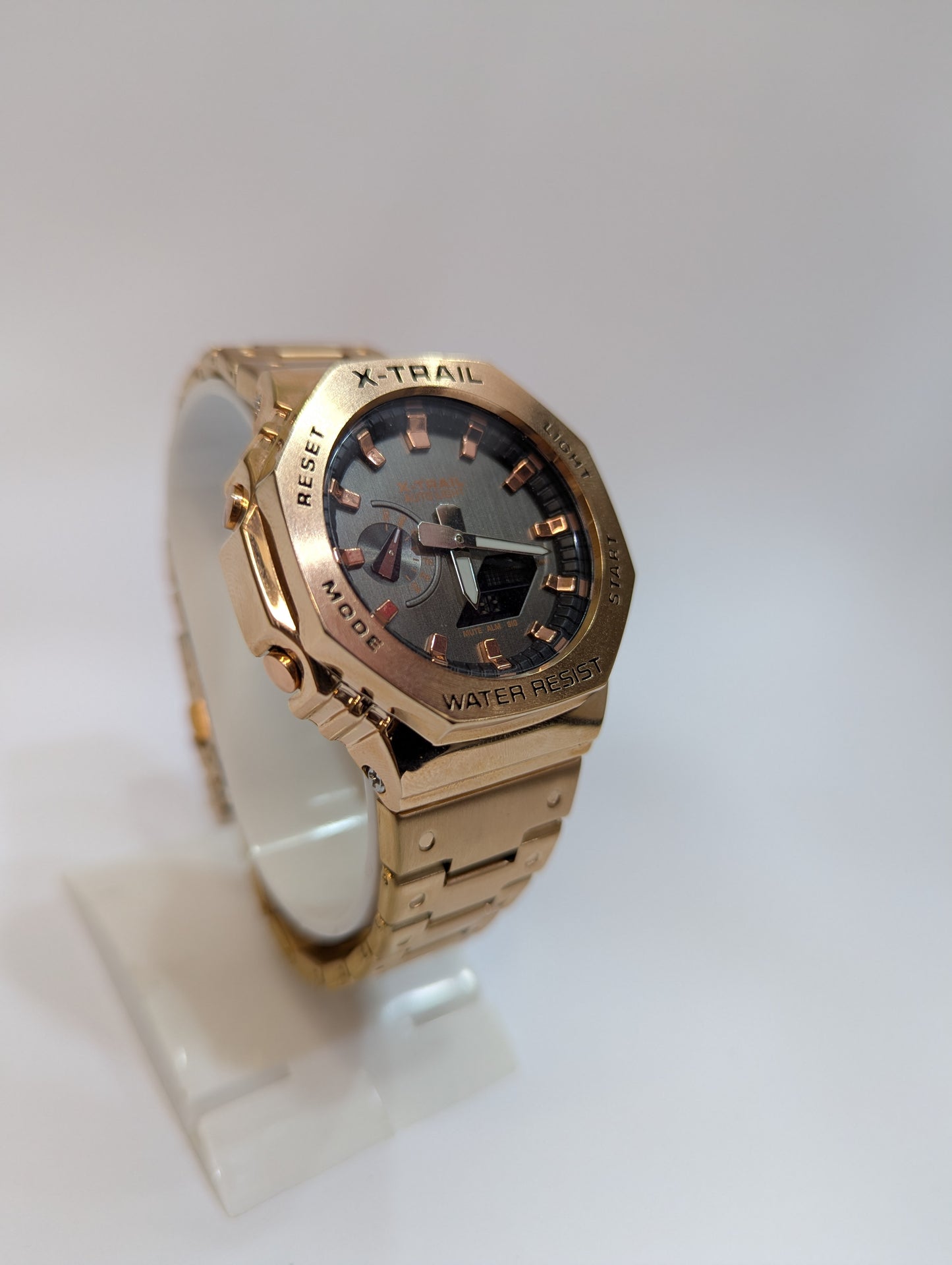 X-TRAIL Analog-Digital Wrist Watch – Water Resistant Stainless Steel Stra
